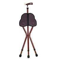 Folding Cane Seat 441 lbs Capacity Thick Aluminum Alloy Cane Stool Crutch Chair Seat Three-Legged Cane Seats Highly Adjustable Walking Stick Tall Unisex for Elderly As Gift