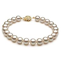White 7.5-8mm AAA Quality Japanese Akoya Cultured Pearl Bracelet for Women-7.5 in Length