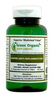 Green Organic Supplements' Super Anti-inflammatory Dietary Supplement, Hand Made, Non-GMO, Gluten Free, Quick Relief, Fast Action, No Side Effects, Made with Organic and Natural Ingredients