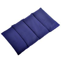 Unscented Low-Luster Sateen Eye Pillows - Economy 4 Pack - All Natural Flaxseed - Removable Cover - For Meditation, Relaxation, Message, Migraines, Sleep - 9x4 Inches (Blue)