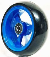 Pair of Frog Legs 5" x 1.4" Caster Wheel with Soft Roll Tire (Blue & Black)