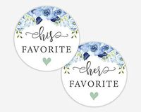 His Favorite & Her Favorite Wedding Stickers, Choose Your Colors, Wedding Favor Stickers (308-007-WH-MT)