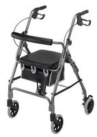 Duro-Med Ultra Lightweight Aluminum Rollator, Folds Easily for Storage, Adjustable Handle Height, Titanium