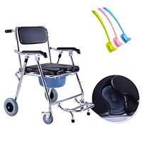 LYF STOOLS Commode Mobile Chair Toilet Chair with Wheeled Seat Wheelchair Shower Transport Chair Foldable Mobile Chair for Bathroom Toilet Stool Elderly Disabled Person