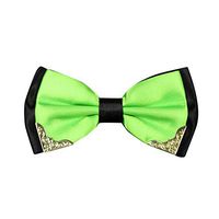 Fashion Necktie for Men Pre-tied Golden-Metal-Edged Classic Tuxedo Party Bow Ties (R)