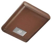 Personalized Visol Larsen Leather Five Cigar Travel Case with Free Laser Engraving (Circle Monogram)