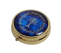 XUTAI Custom Personalized Round Stainless Steel Gold Glass Travel Pill Case Vitamin Decoration Box (The Tree)
