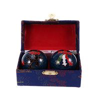 HEALLILY Chinese Health Daily Meditation Balls Fitness Handball Health Exercise Stress Relaxation Therapy Chrome Hand Massage Ball (Green)