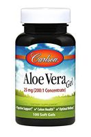 Carlson - Aloe Vera Gels, 25 mg (200:1 Concentrate), Digestive Support, Colon Health & Optimal Wellness, 100 Softgels