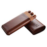 Humidors Cigar 3 Sticks Cigar Portable Humidifier Cedar Cigar Cigar Storage Box Moisturizing Leather Case Gift (Color : Brown, Size : 18.58.53.5cm)