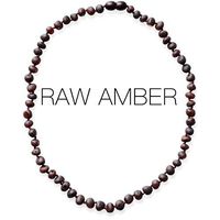 Meraki Adult Amber Necklace - Raw Unpolished Baroque Baltic Amber Necklace | All Natural Pain Relief for Adults to Help Migraines, Sinuses, Arthritis and More | Dark Cherry Color (18 Inches)