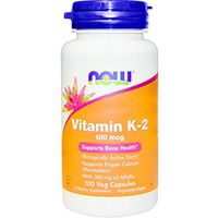NOW Foods Vitamin K-2,100mcg, 100 caps (Pack of 2)