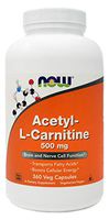 Now Acetyl-L-Carnitine 500 mg, 360 Veg Capsules