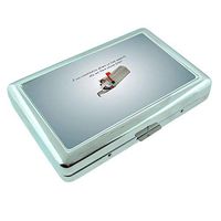 Free Speech Bill Em1 Hip Silver Cigarette Case Id Holder Metal Wallet 4" X 2.75" RFID Protection