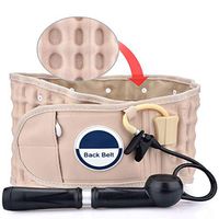 DONGBALA Lumbar Support, Lumbar Traction Device Inflatable Traction Decompression Back Belt Waist Brace for Back Pain Relief Spinal Unisex One Size Fits for 29-49 Inches Waist,Flesh