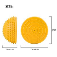 Spiky Massage Balls,2 PCS PVC Inflatable Half Yoga Balls Massage Point Fitball Exercises Trainer Fitness Balance Ball for Plantar Fasciitis, Deep Tissue, Back, Foot Massage(Yellow)