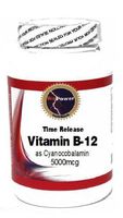 Vitamin B-12 Time Release (as Cyanocobalamin) 5000mcg 200 Capsules # BioPower Nutrition