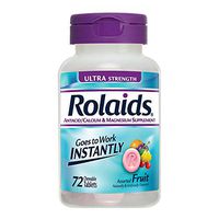 Rolaids Antacid Calcium & Magnesium Supplement Ultra Strength Tablets, Fruit 72 ea (Pack of 11)