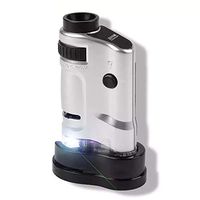 Magnifying Glass with Light, 20x 40x Adjustable Zoom Mini Pocket Magnifier Portable Microscope Identification Stamp Collecting Porcelain Coin Jewel Jade