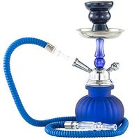 ISKY Deluxe Series: 10''2 Hose Hookah Shisha Complete Set Mini Pumpkin Vase (HO02 Royal Blue)