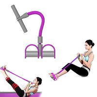 Tension Bands,Pedal Resistance Band- Foot Pedal Elastic Pull Rope 4-Tube Natural Latex Sit-up Bodybuilding Expanderfor Resistance Band, Yoga, Fitness, Stretching, Styling, with Foot Loop Workout