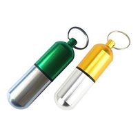 LIOOBO 2Pcs Portable Pill case Holder Keychain Medicine Container Tablet Storage Organizer Waterproof for Outdoor Travel Trip (Random Color)