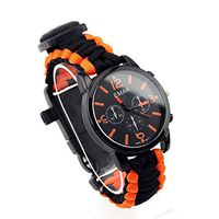 Multifunctional Survival Bracelet Watch, Survival Bracelet Kit Waterproof Watch Including Rope Whistle Watch Compass Fire Starter,B