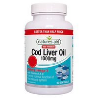 Natures Aid High Strength Cod Liver Oil 1000mg with Vitamin A & D - 90 Capsules