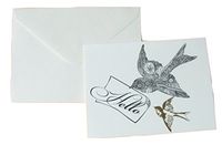 Gold Foil Blank Cards ~ Once Discovered (Hello, Birds; 6 Cards with Ivory Envelopes; 3.75" x 5")