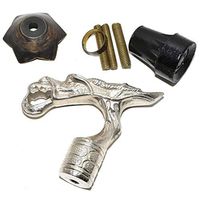 Nautical World Vintage Solid Aluminum Dragon Head Handle Antique Style Victorian Cane Black Wood Walking Stick