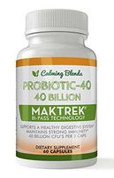 Calming Blends Probiotic, 40 Billion CFU, Bi-Pass Delivery System for Maximum Effectiveness, Shelf Stable, 60 Vegetable Capsules