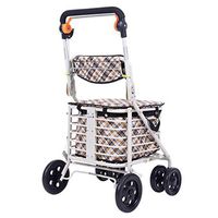 TYJ-USA Walker Elderly People Can Buy Folding Clothes Convenient Shopping Carts Four-Wheeled Trolleys (Color : White, Size : 485892cm)