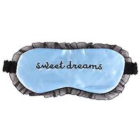 ACTLATI Cute Lace Sleeping Eye Mask Embroidery Blindfold Sleep Aid Cover Light Guide Eyeshade for Travel Home Office Rest Light Blue