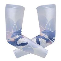 LEVEIS Love Dolphins Arm Sleeves UV Protection for Men Women Sunblock Protective Gloves Running Golf Cycling Driving Long Arm Cover 1 Pair