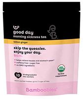 Bamboobies Morning Sickness Relief Tea | 10 Tea Bags | Lemon Ginger | Relieve Nausea and Upset Stomach | Organic, Non GMO, Caffeine Free, Sugar Free