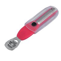 uxcell Metal Pedicure Cuticle Hard Skin Remover Foot Care Tool Magenta