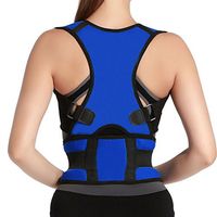 Lightweight Back Neck Shoulder Brace Support Upper Back Pain Relief Posture Corrector Strap for Cervical Spine Size XXL Blue