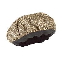 Heating Cap, Leopard Print Suede Fabric Reusable Deep Conditioning Microwavable Cordless Universal Heat Cap Heat to The Entire Head Great for Traveling, Hairdressing and More(As the picture)
