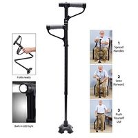 FMXYMC Outdoor Non-Slip Elderly Canes Telescopic Folding Walking Stick Crutch Aluminum Alloy Cane with Light for Elder