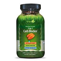 Irwin Naturals Maximum Strength 3-in-1 Carb Blocker - Neutralize Carbohydrates and Support Metabolism - 150 Liquid Softgels