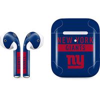 Skinit Decal Audio Skin for Apple AirPods with Wireless Charging Case - Officially Licensed NFL New York Giants Blue Performance Series Design
