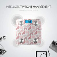 Cow Pink and White Animal Spot Skin Weigh Scales Smart Body Scale Scales for Body Weight Tracks 8 Key Compositions Analyzer Sync with Fitness Apps 400 Lbs
