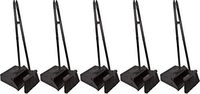Carlisle 36141503 Duo-Pan Dustpan & Lobby Broom Combo, 3 Foot Overall Height, Black - 5 Pack