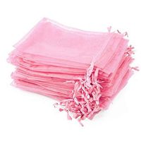 Yansanido 100 Pack (10cm x12 cm) Pink Organza Gift Bags Baby Shower Wedding Party Favor Bags Jewelry Pouches Wrap (Pink 4''x5'')