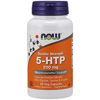 NOW Supplements, 5-HTP (5-hydroxytryptophan) 200 mg, Double Strength, Neurotransmitter Support*, 60 Veg Capsules