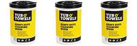 Tub O Towels TW90 Heavy-Duty 10" x 12" Size Multi-Surface Cleaning Wipes, 90 Count Per Canister 3 Pack