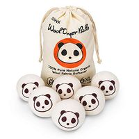 Wool Dryer Balls - Cute Panda - Reusable Premium Quality Organic Eco Pure Natural Fabric Softener by iLiveX - Better Alternative to Dryer Sheets & Plastic Laundry Balls & Liquid Softener (6 Pack)