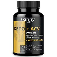 Organic Apple Cider Vinegar Capsules with Mother + Keto BHB Salts - Raw ACV + Keto Pills for Weight Loss, Appetite Suppression and Detox (90 Vegan Diet Pills for Women and Men)