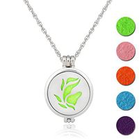 Leaf Aromatherapy Essential Oil Diffuser Necklace Pendant Locket Jewelry