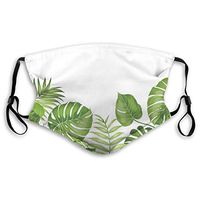 Fashion Comfortable Windproof mask,Nature Jungle Forest Rainforest Inspired Leaves Plant Foliage Swirls Botanic Image,Printed Facial Decorations for Unisex M
